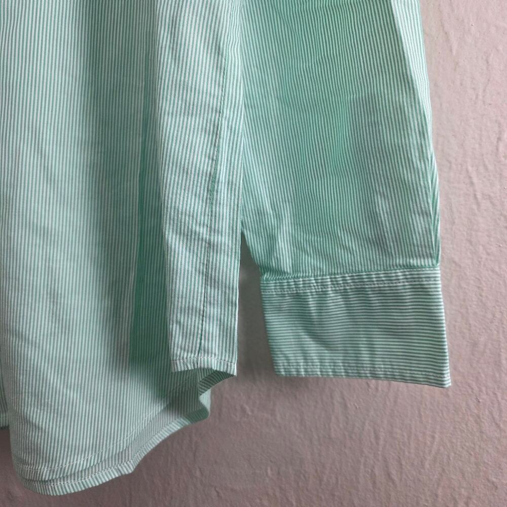 Everlane NWT Mint Green Striped Relaxed Poplin Button Down Shirt - Women’s 10 - Picture 3 of 10